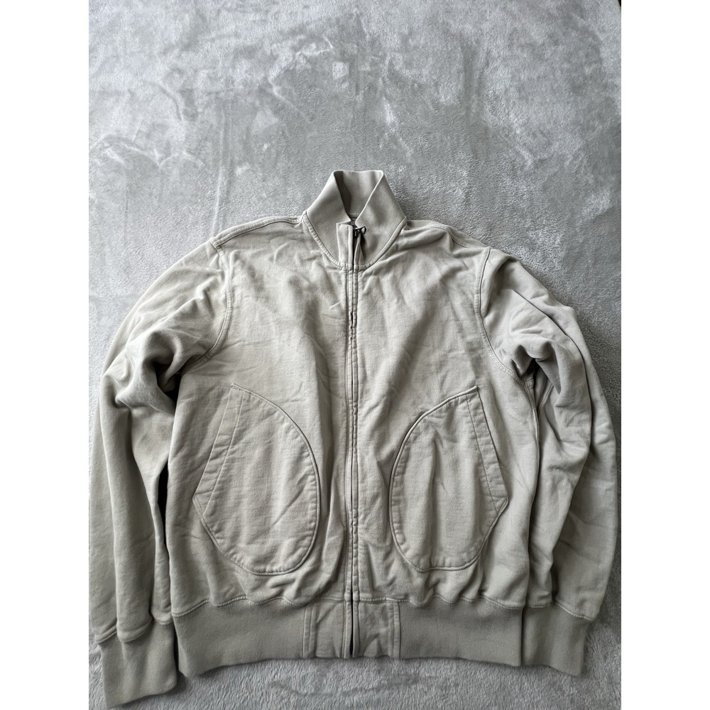 Buck Mason Womens Jacket L Gray Sweatshirt Mock Neck